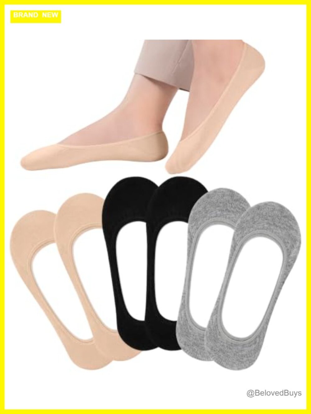 Women's No Show Socks 6 Pairs Ultra Low Cut Invisible Liner Socks